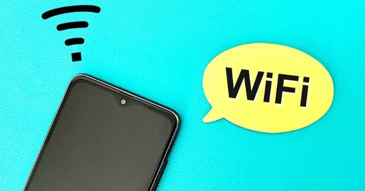 スマートフォンから「Wi-Fi」という吹き出しが出て✕マークがついているイメージ